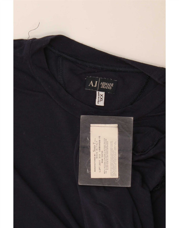 T-shirt da uomo Armani Jeans Top 2XL in viscosa blu navy