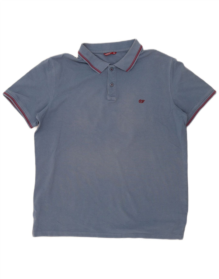 Polo da uomo Carrera 2XL in cotone a righe blu