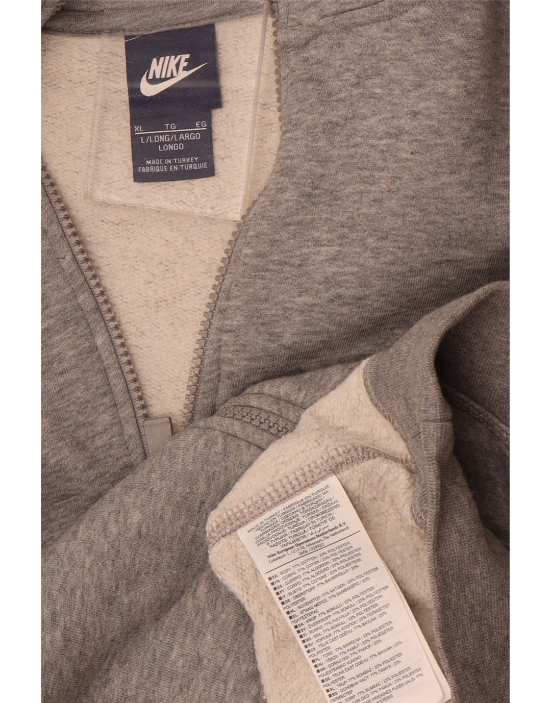 Giacca da ginnastica da uomo Nike XL in cotone grigio