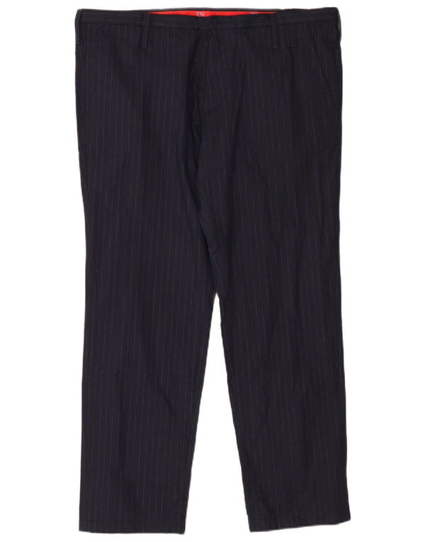 Pantaloni chino dritti da uomo Iceberg IT 52 XL W36 L28 blu navy gessato