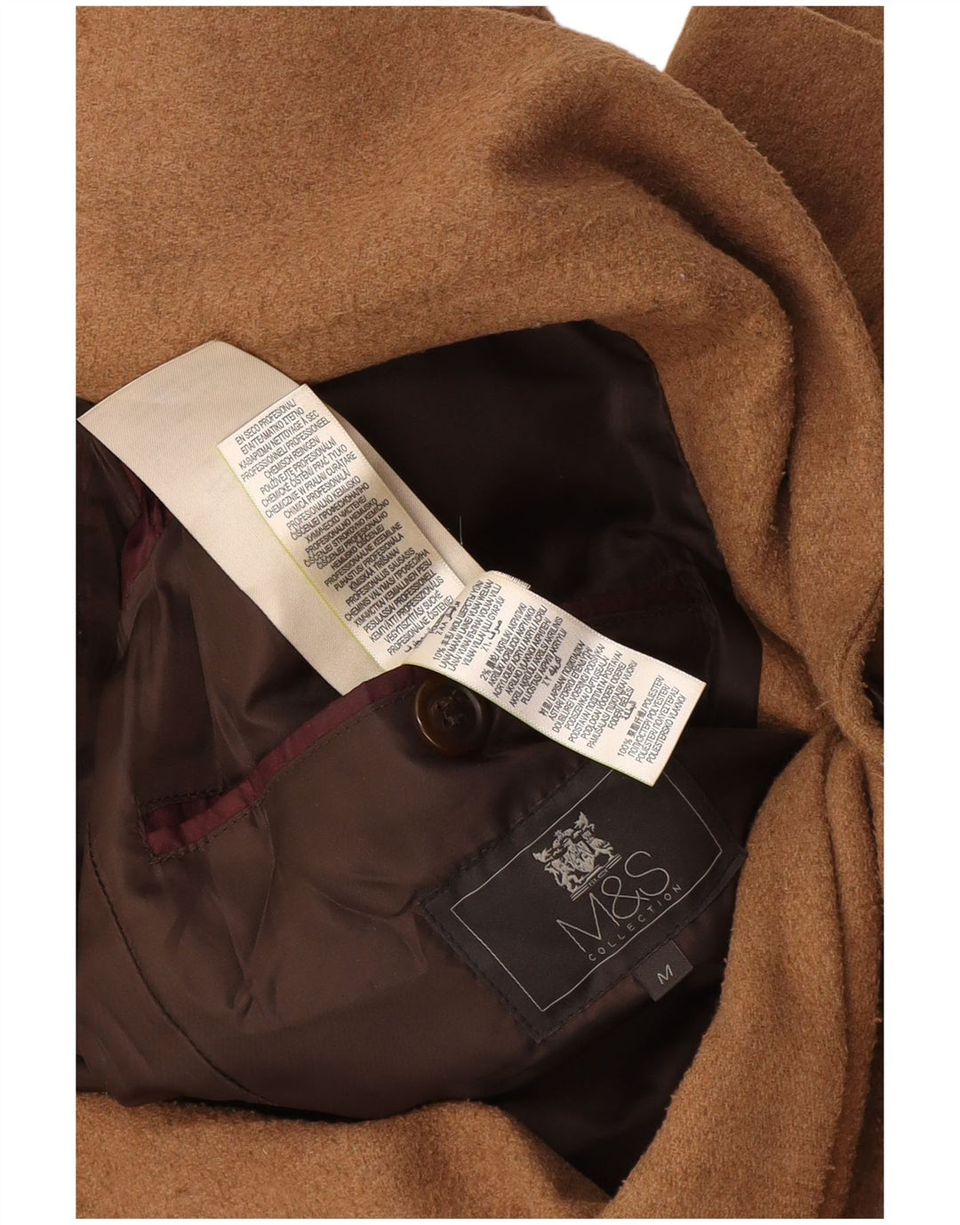 Giacca blazer a 2 bottoni da uomo Marks & Spencer UK 38 Poliestere marrone medio