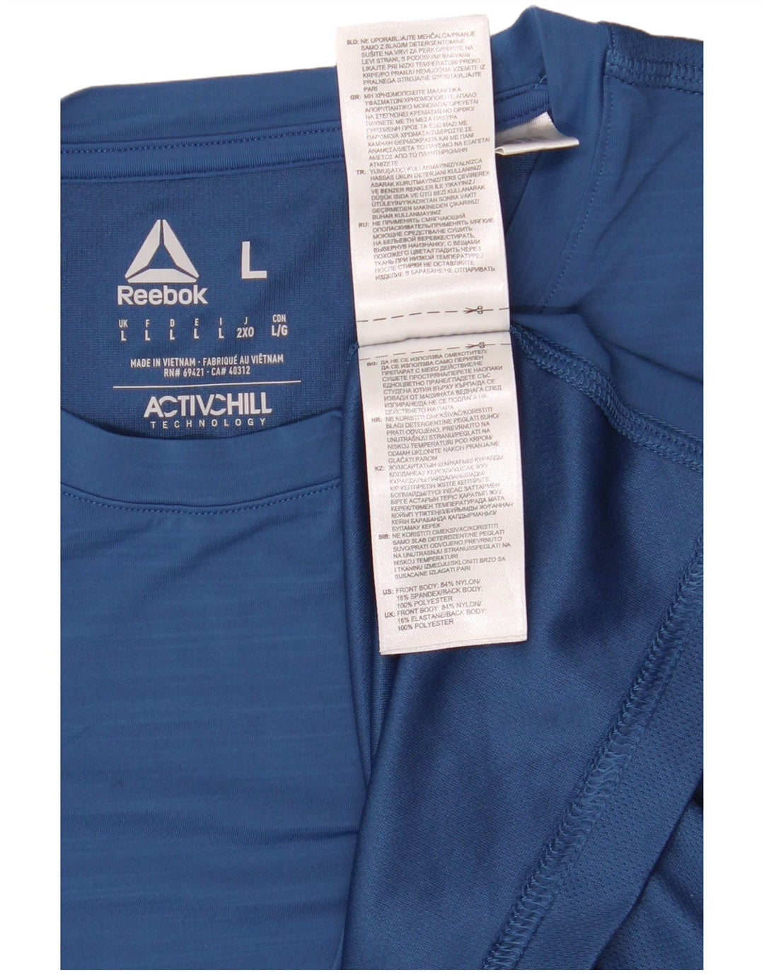 T-shirt da uomo Reebok Top Large blu in poliestere