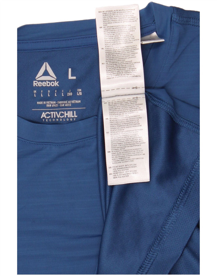 T-shirt da uomo Reebok Top Large blu in poliestere