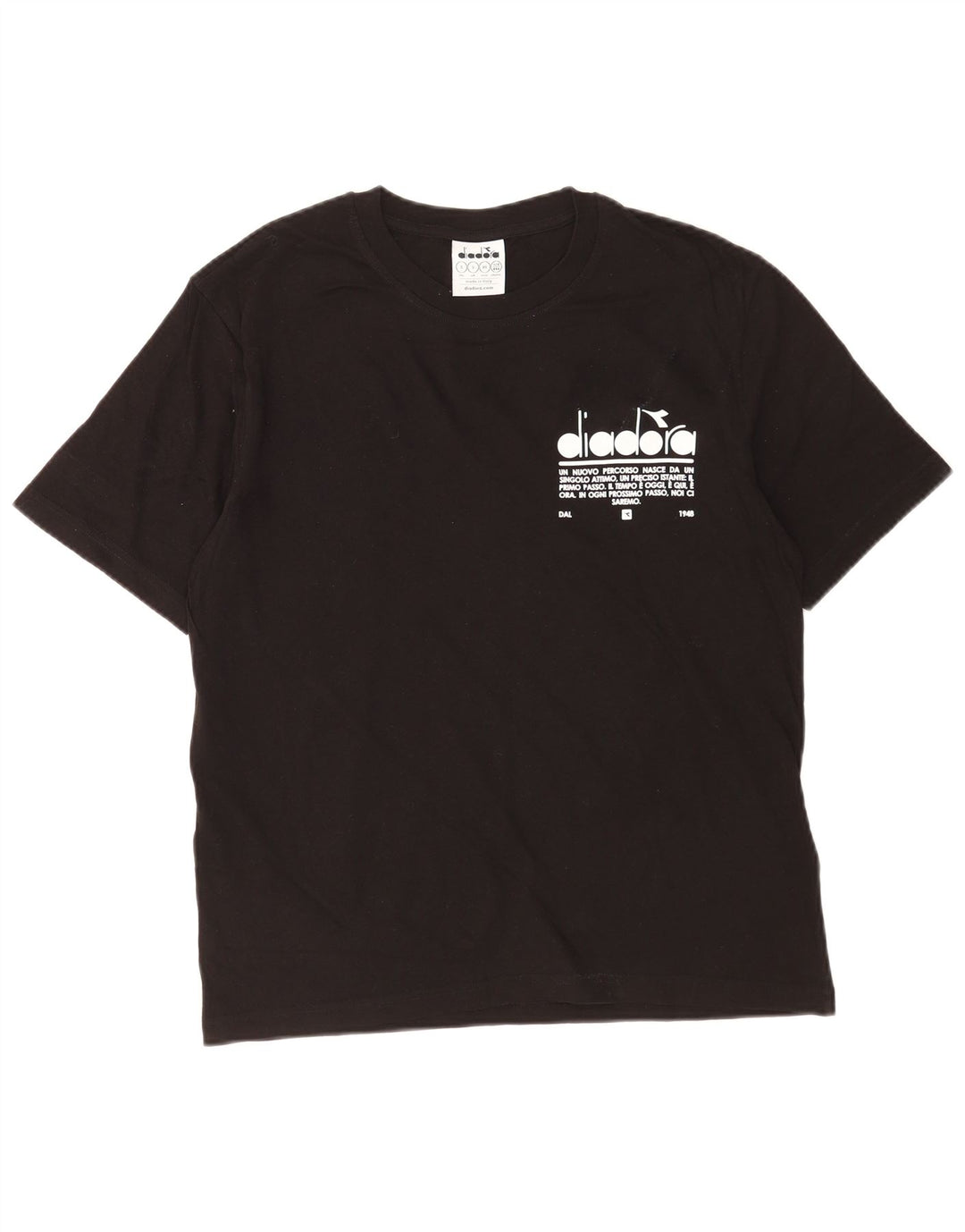 T-shirt grafica da uomo Diadora Top Small in cotone nero