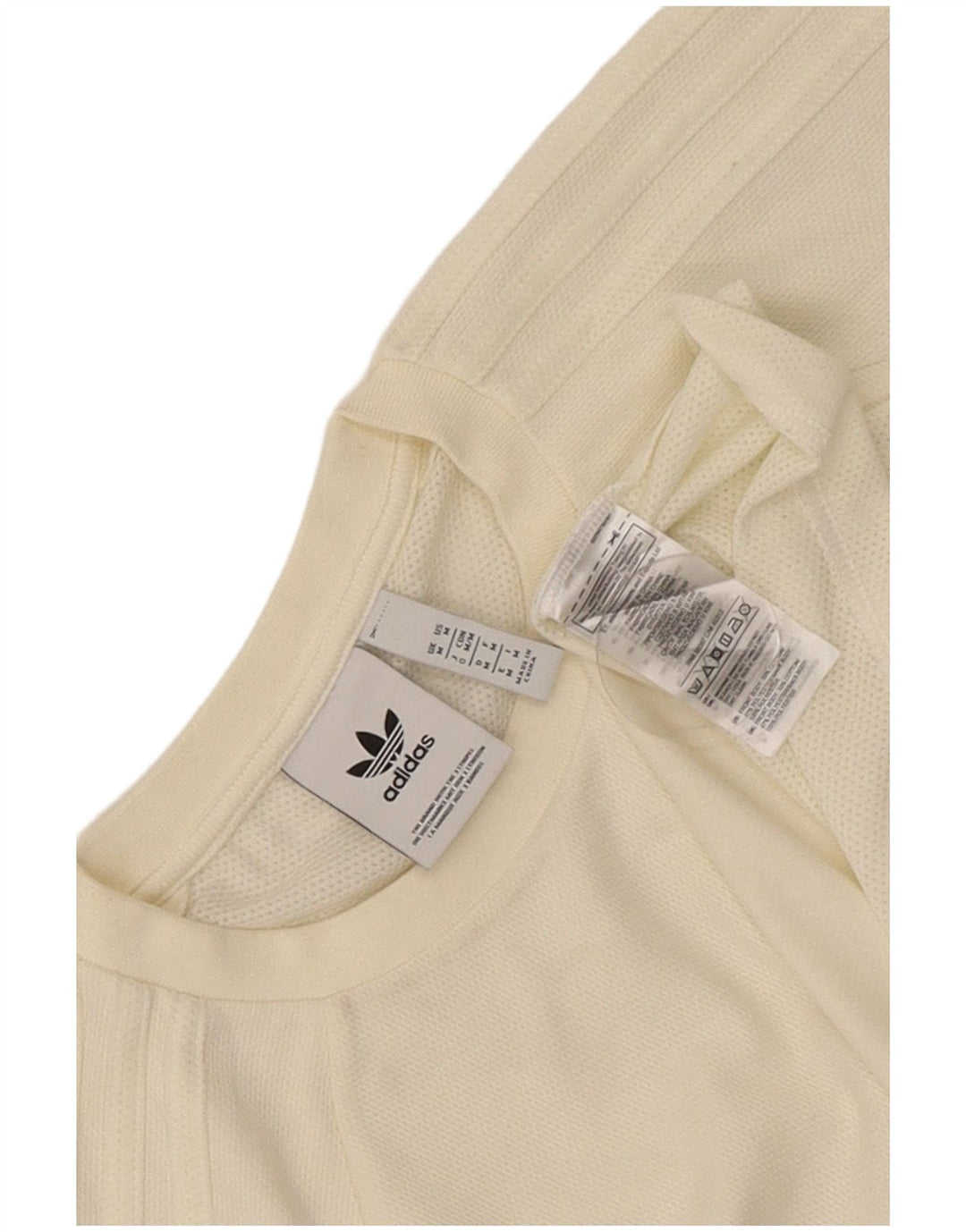 T-shirt da uomo Adidas Top in cotone bianco sporco medio