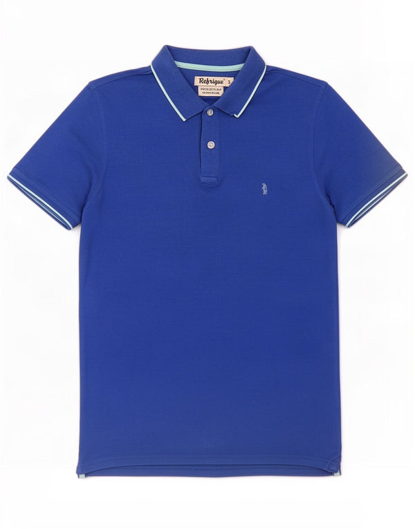 Polo da uomo Refrigue piccola in cotone blu