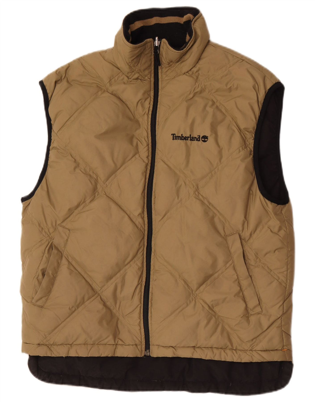 Gilet imbottito reversibile da uomo Timberland UK 36 piccolo nylon marrone