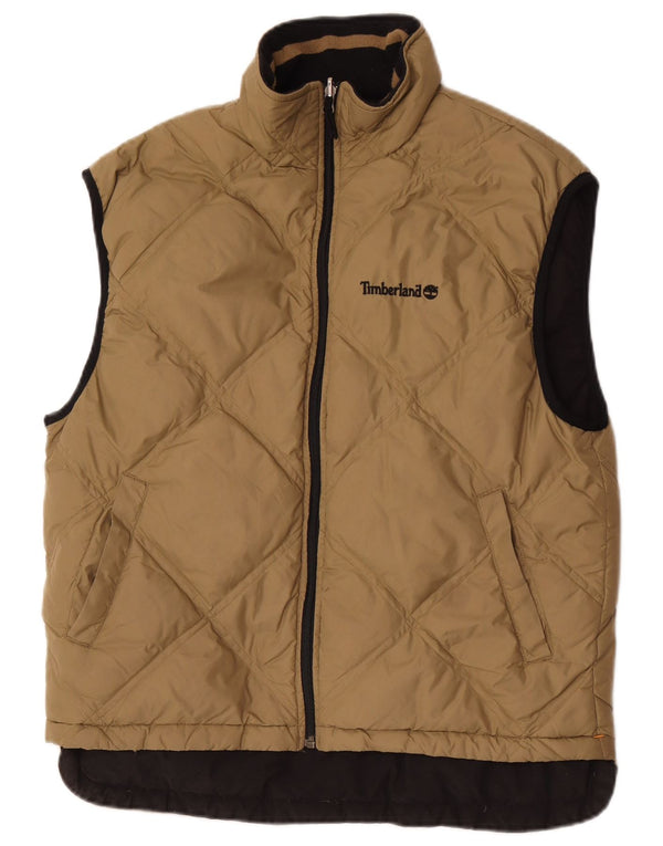 Gilet imbottito reversibile da uomo Timberland UK 36 piccolo nylon marrone