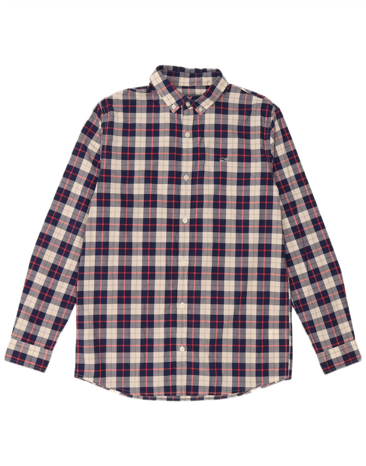 VINEYARD VINES Camicia per ragazzi 15-16 anni XL Cotone a quadri blu navy