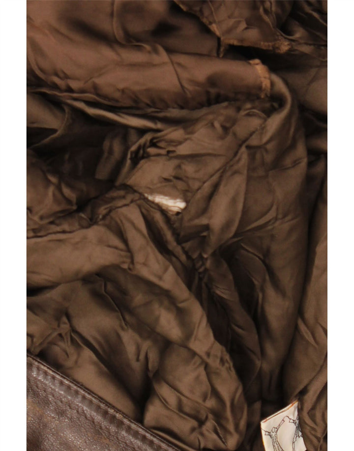 Giacca in pelle militare da uomo VINTAGE IT 50 Large Marrone