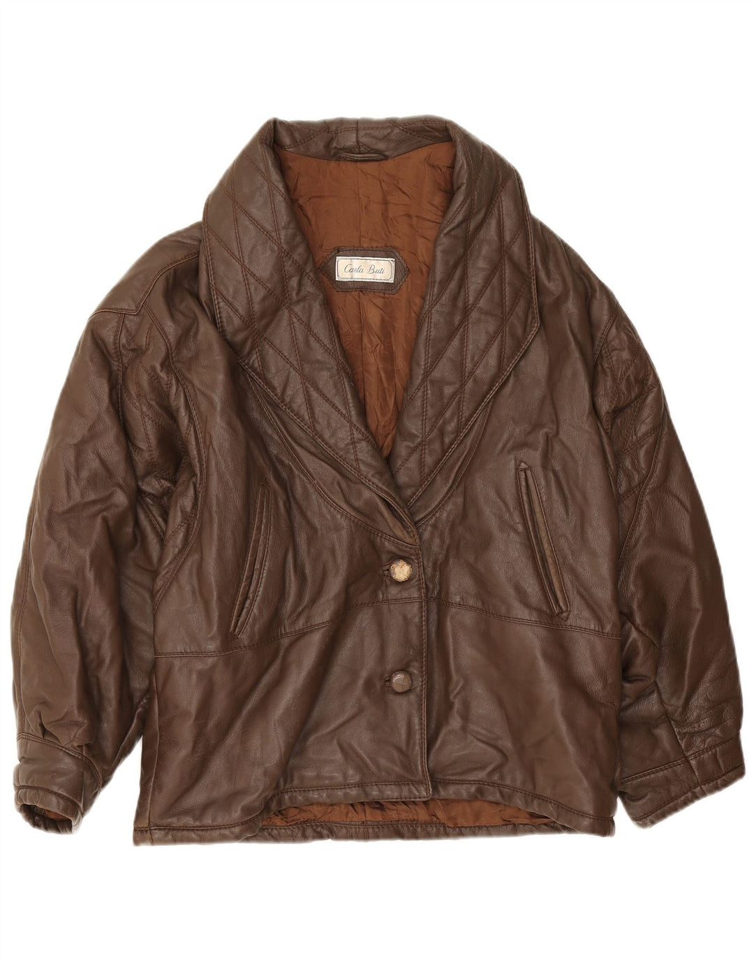 Giacca in Pelle Oversize da Donna Carla Buti IT 46 Large Marrone