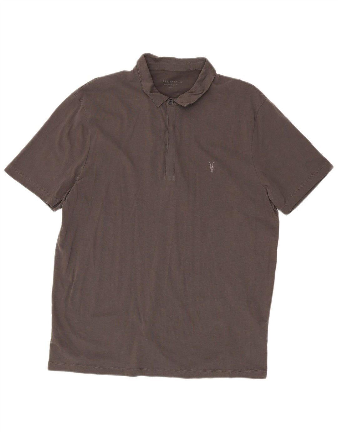 Polo da uomo vestibilità regolare All Saints XL in cotone grigio