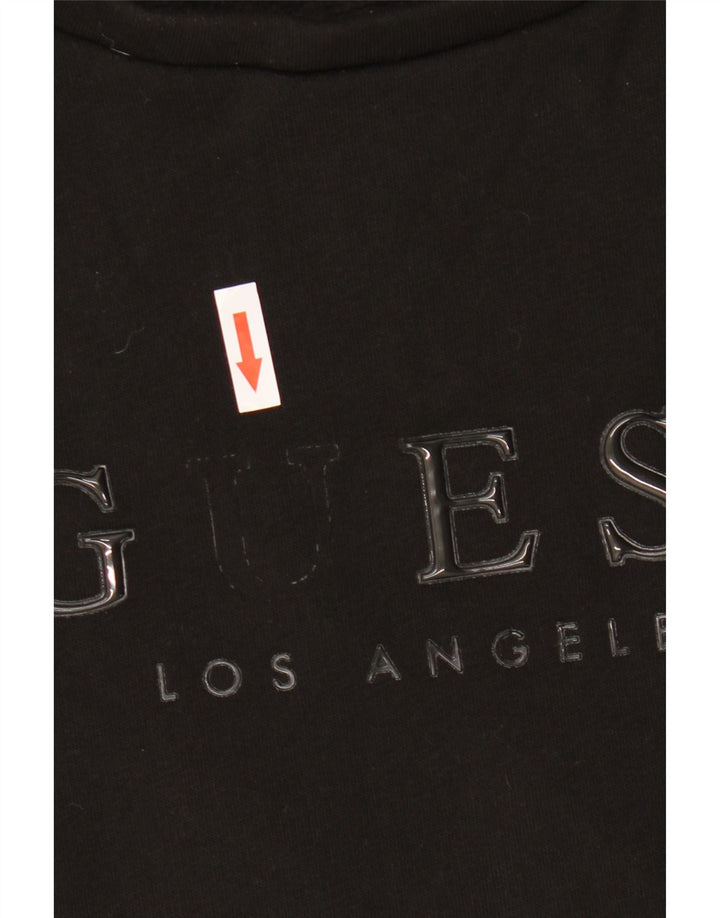 Guess Felpa con grafica corta oversize da donna UK 14 Large Nera