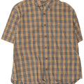 EDDIE BAUER Camicia a maniche corte da uomo XL in cotone a quadri blu