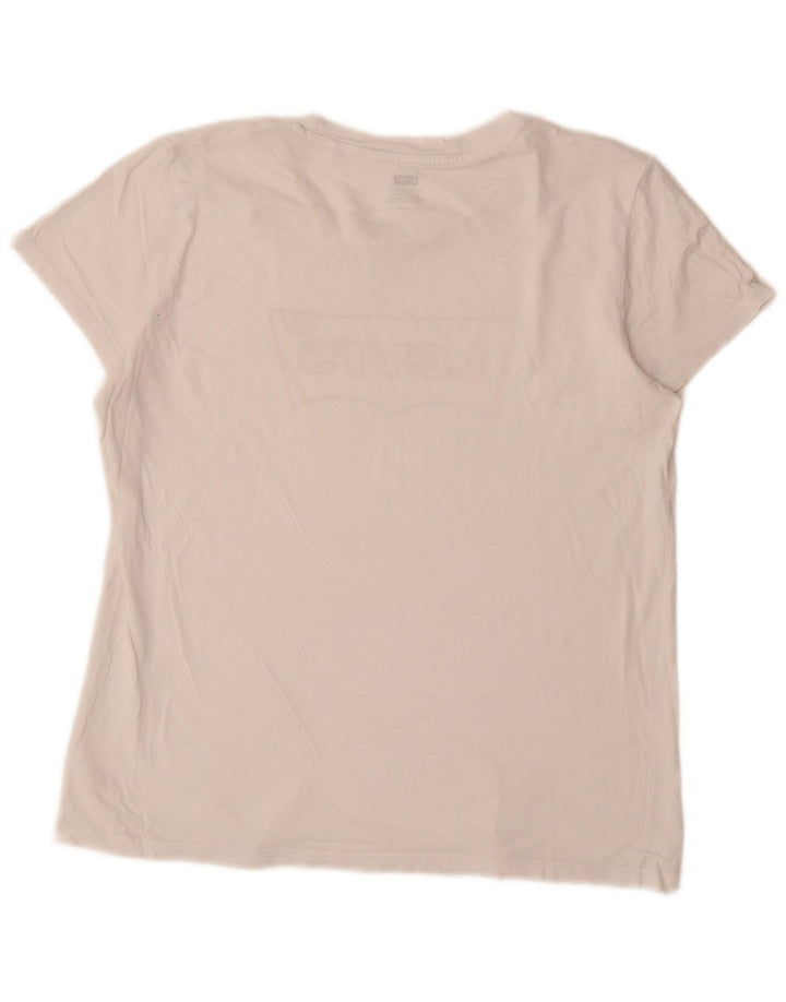 T-shirt grafica da donna Levi's Top UK 16 grande bianca