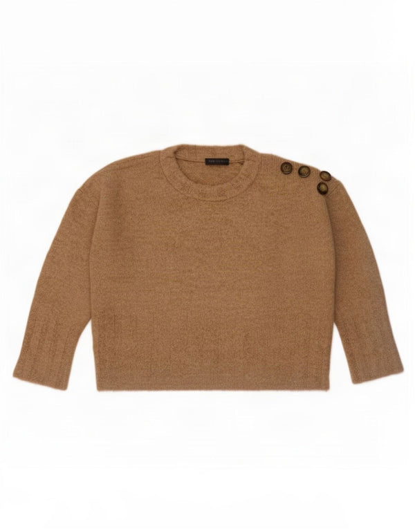 Maglione maglione girocollo corto da donna Marks & Spencer UK 16 grande Beige