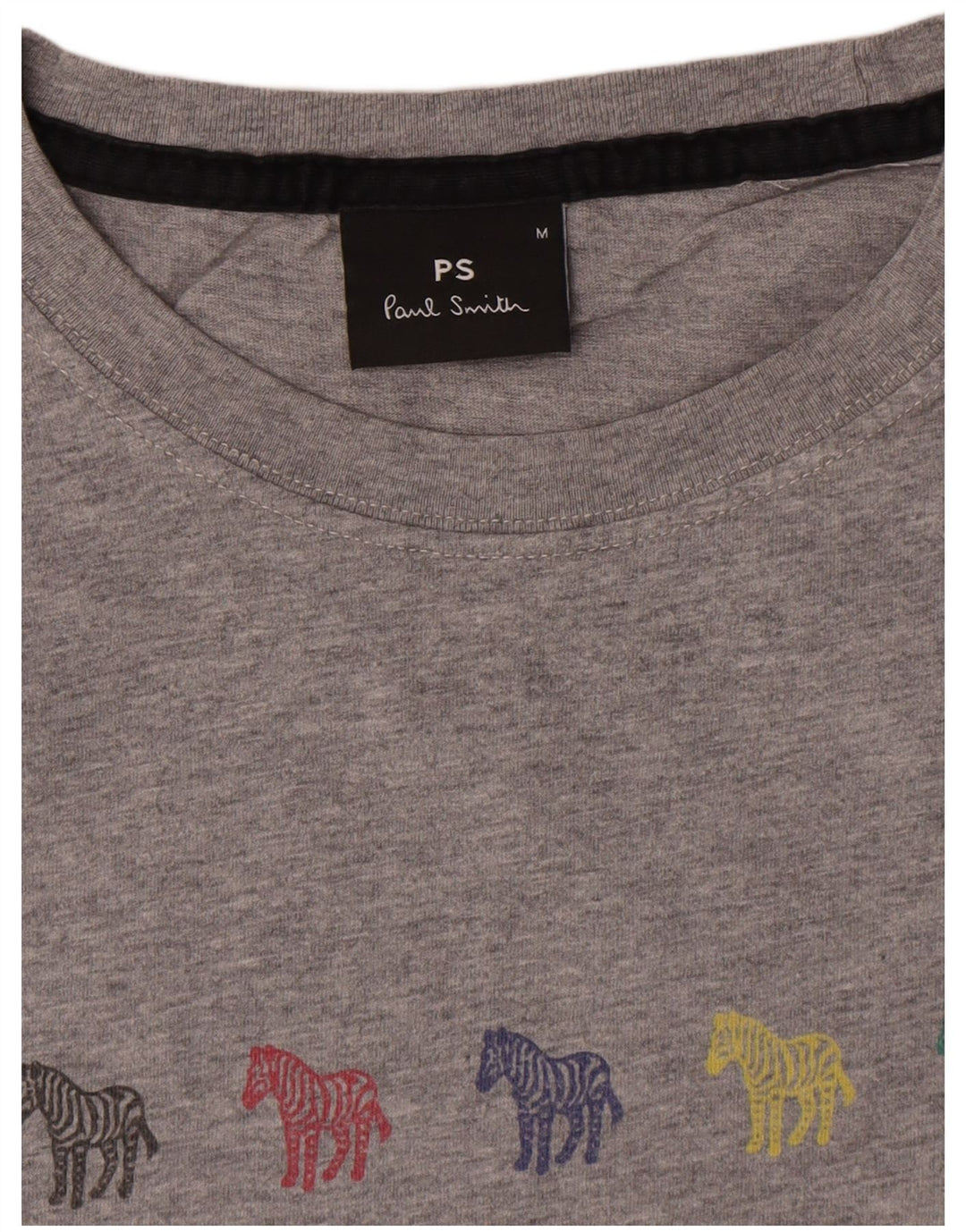 T-shirt grafica da donna Paul Smith Top UK 14 cotone grigio medio