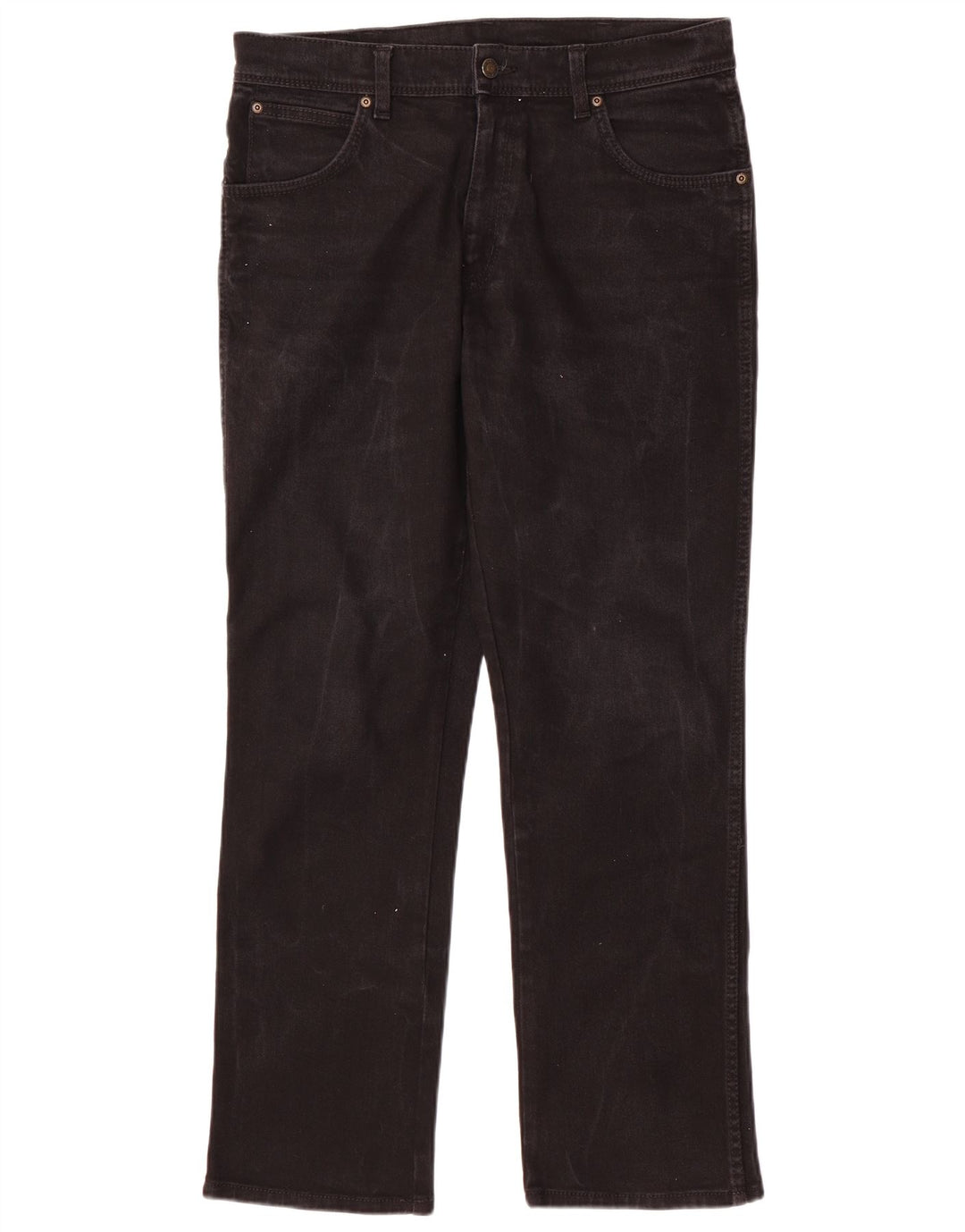 Jeans dritti da uomo Wrangler vestibilità regolare W34 L30 cotone nero