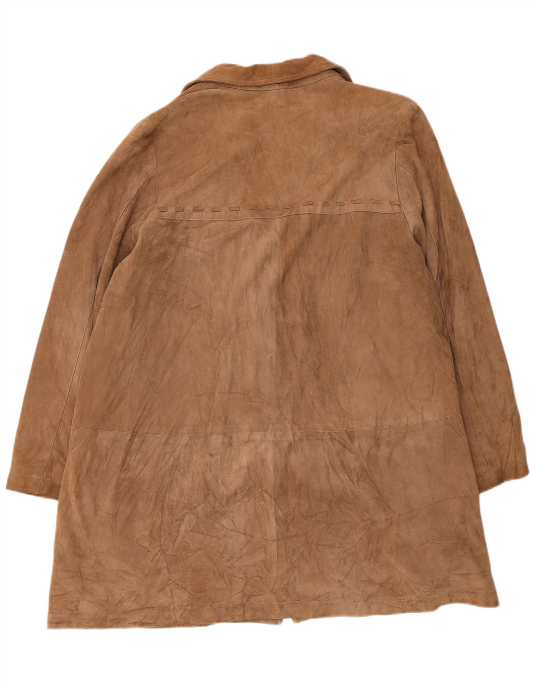 Soprabito vintage da donna in pelle scamosciata UK 14 in pelle beige medio