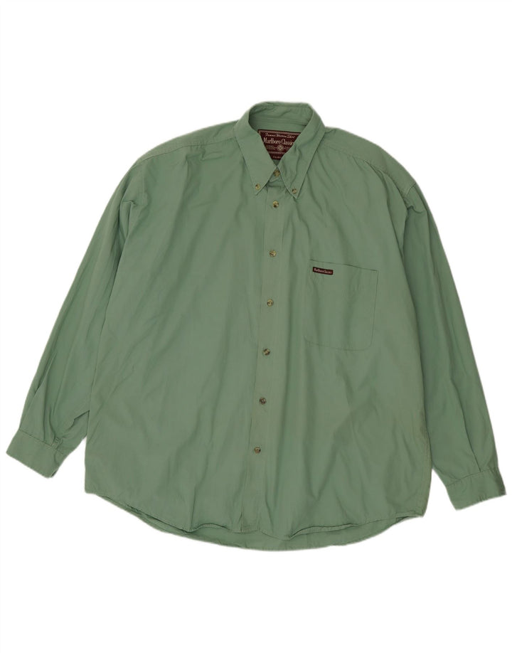 Camicia da uomo Marlboro Classics XL in cotone verde