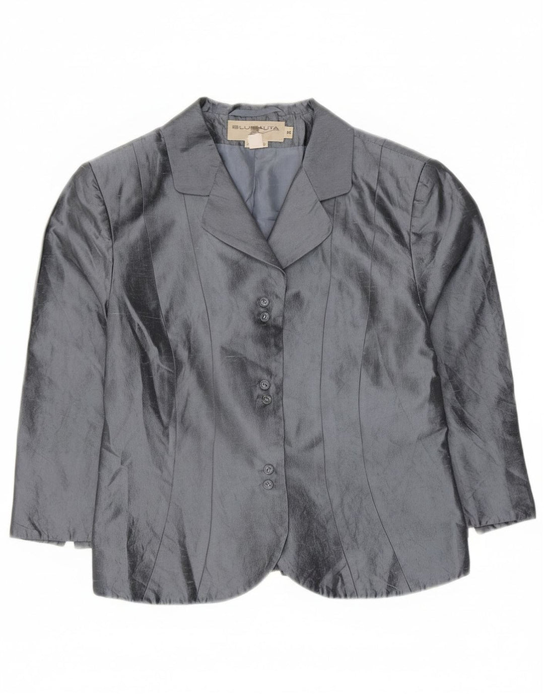 Giacca Blazer a 6 Bottoni Crop da Donna Blunauta IT 42 Seta Grigio Medio