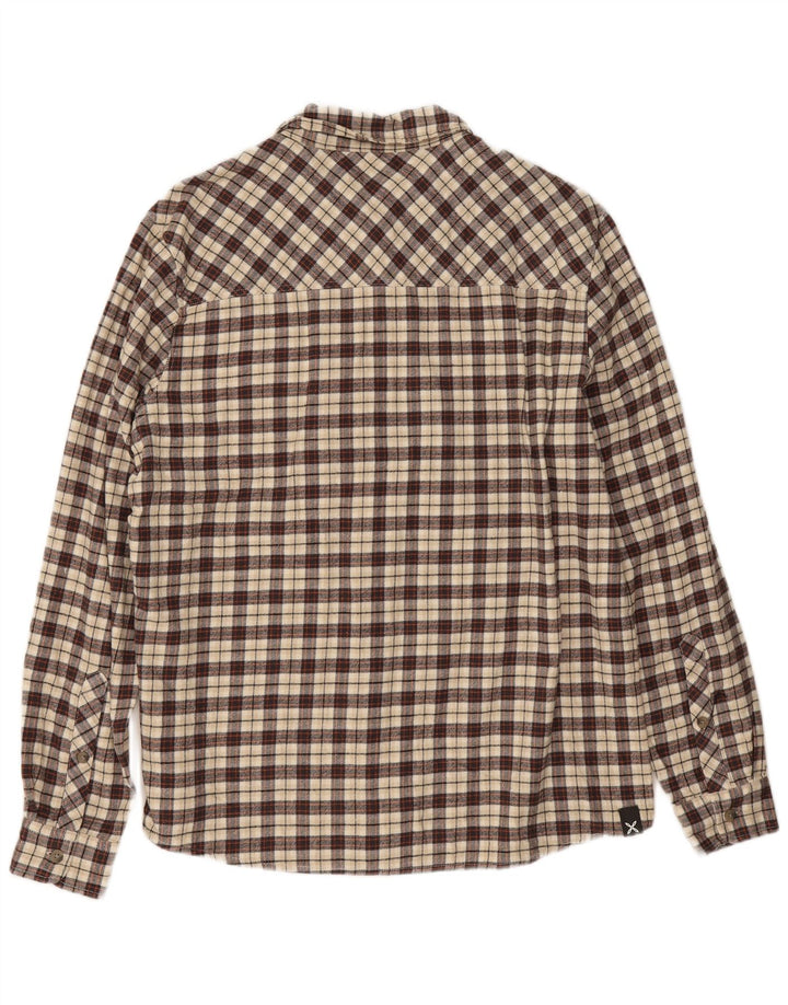 Montura Camicia da uomo in flanella di cotone a quadri marroni grandi