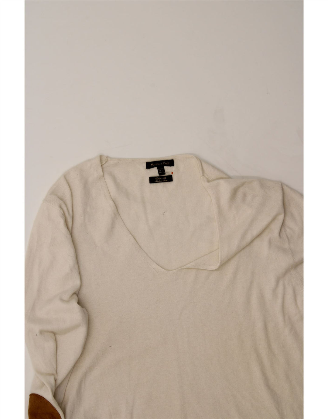 MASSIMO DUTTI Womens V-Neck Jumper Sweater UK 18 XL Off White Vintage Massimo Dutti and Second-Hand Massimo Dutti from Messina Hembry 
