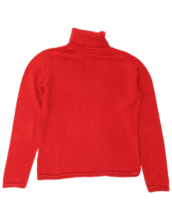 Maglione maglione con collo alto grafico da donna Tommy Hilfiger UK 14 grande rosso