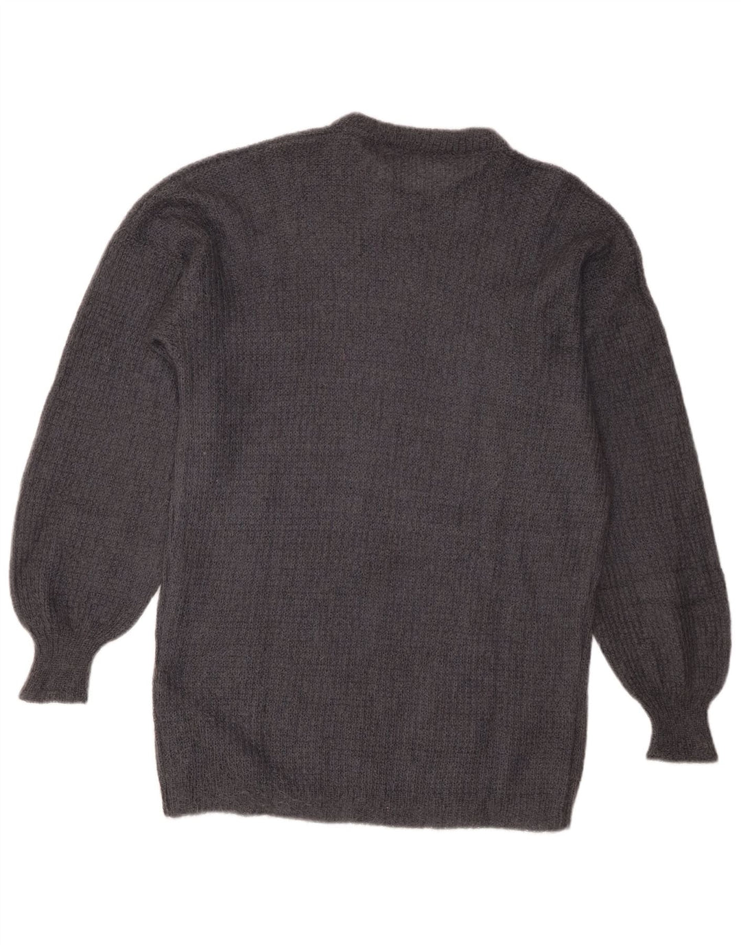 Maglione maglione girocollo da donna vintage UK 16 grande grigio