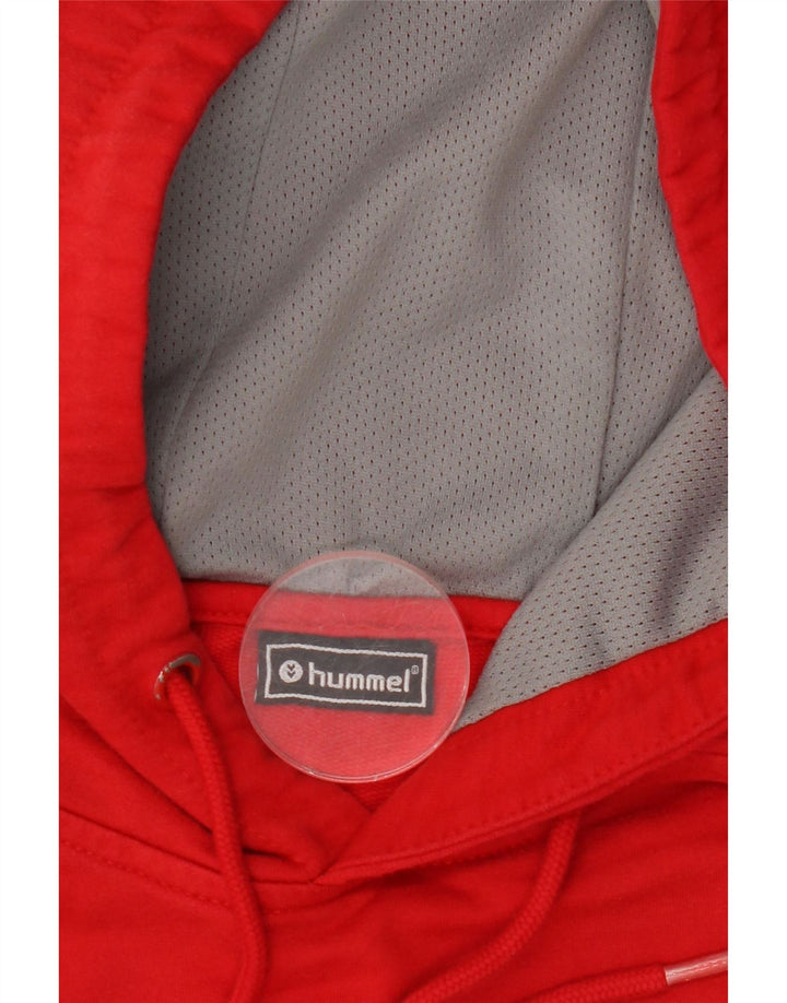 Maglione con cappuccio grafico da uomo HUMMEL grande in cotone rosso