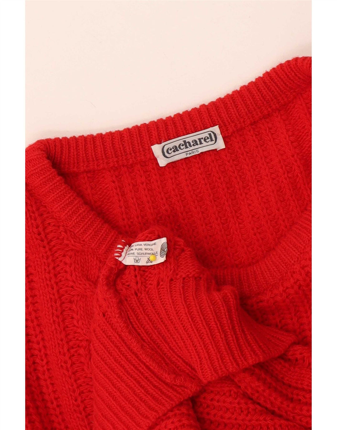 Maglione maglione con scollo a barca da donna Cacharel UK 18 XL lana rossa