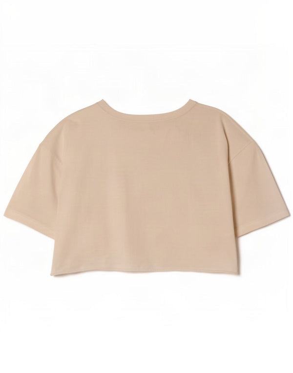 T-shirt corta da donna Zara UK 14 cotone bianco medio