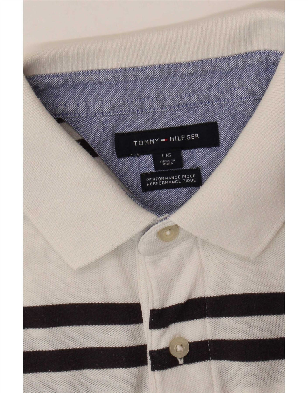 Polo da uomo Tommy Hilfiger a righe bianche grandi
