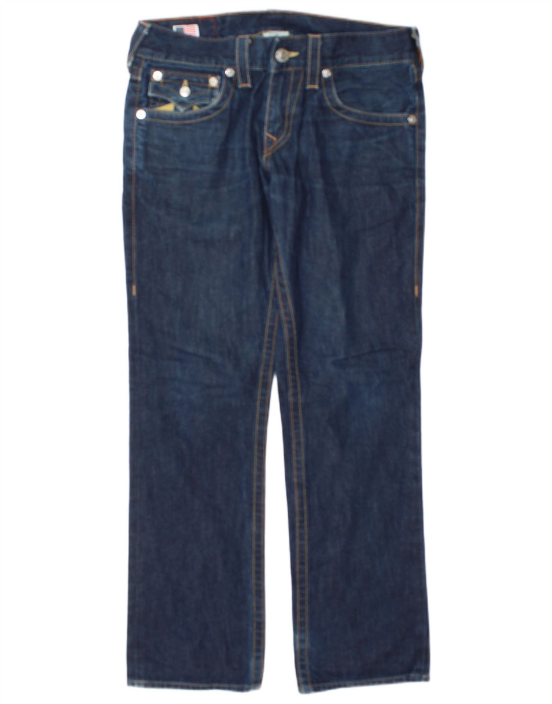 Jeans dritti da uomo True Religion W30 L31 cotone blu