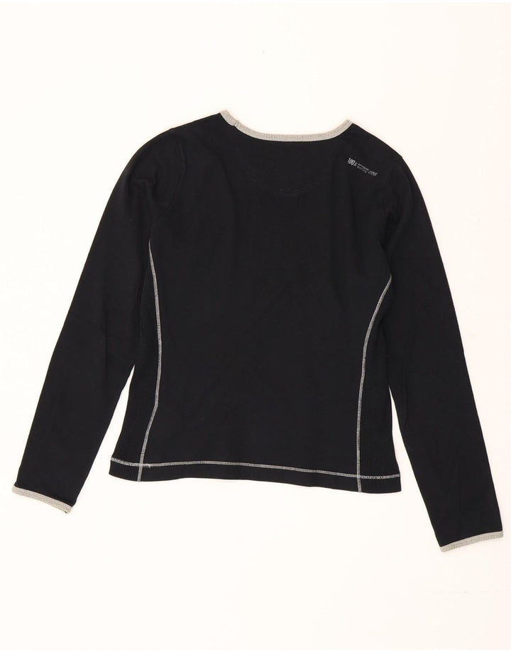 Champion Womens Heritage Classics Graphic Top manica lunga UK 10 Small Nero