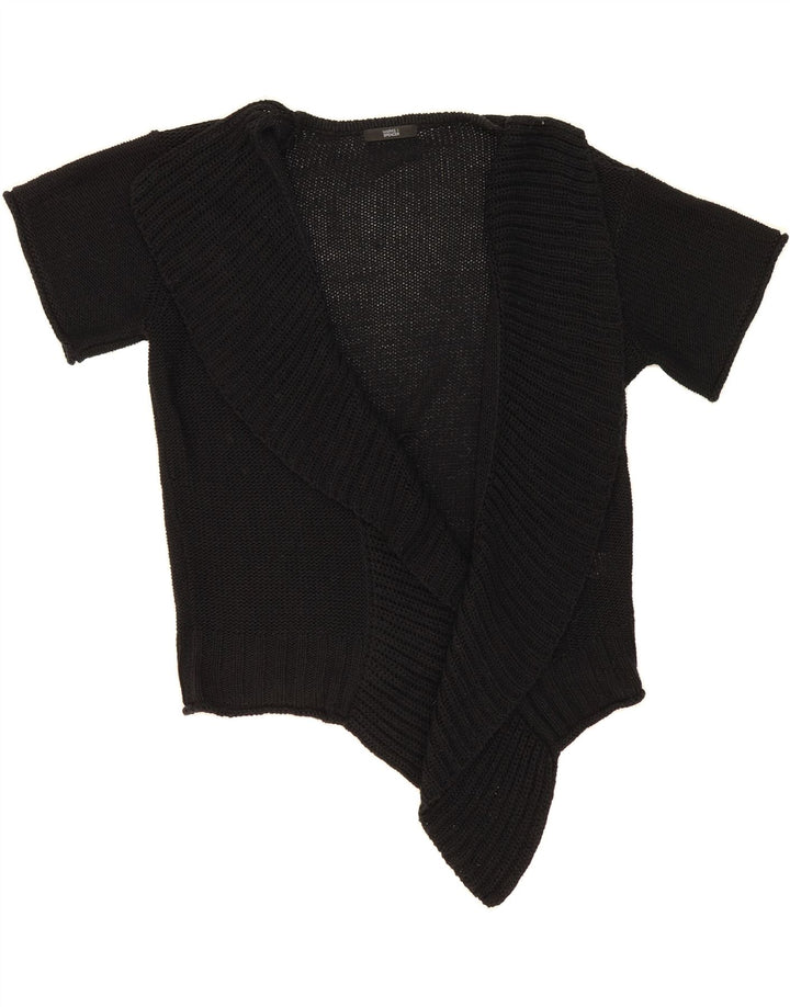 MARKS & SPENCER Womens Short Sleeve Cardigan Sweater UK 12 Medium Black Vintage Marks & Spencer and Second-Hand Marks & Spencer from Messina Hembry 