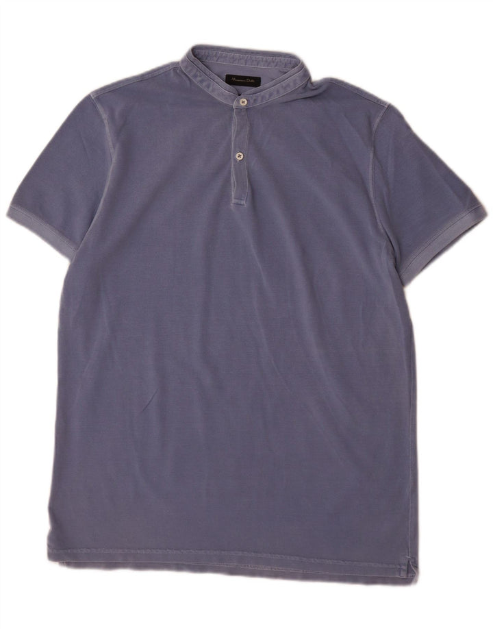 Polo da uomo vestibilità casual Massimo Dutti grande blu