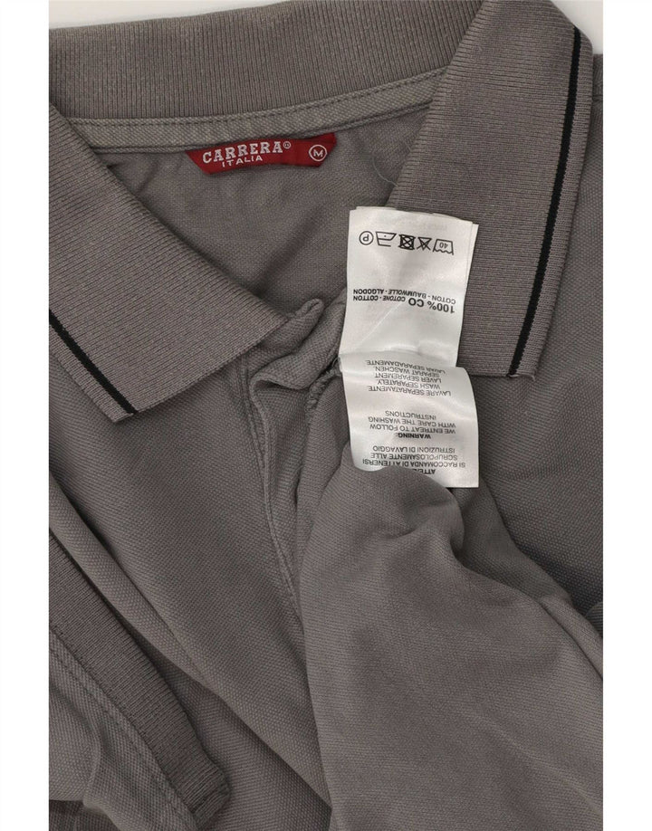 Polo Carrera da uomo vestibilità regolare in cotone grigio medio