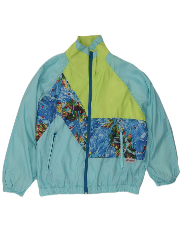 Giacca antipioggia vintage da donna con motivo astratto IT 40/42 Blu medio