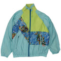 Giacca antipioggia vintage da donna con motivo astratto IT 40/42 Blu medio