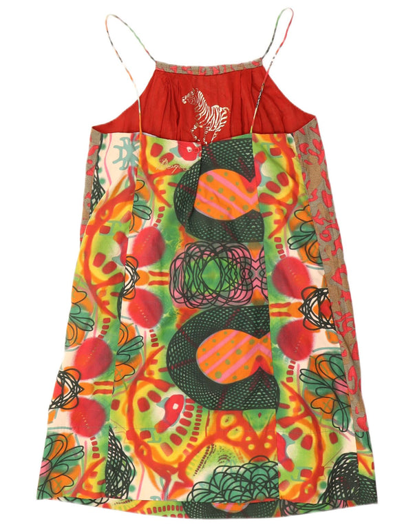 Desigual donna modello astratto prendisole EU 42 grande multicolore