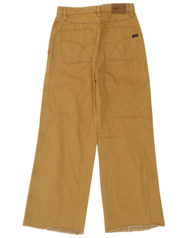Jeans da donna a gamba larga a vita alta Gas W27 L23 cotone giallo