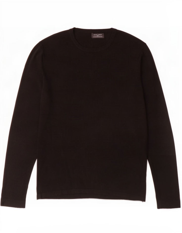 Top Zara da uomo a maniche lunghe in viscosa nera media