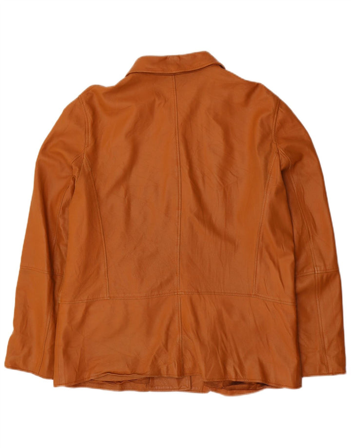 Giacca in pelle da donna Marella UK 16 grande in pelle marrone