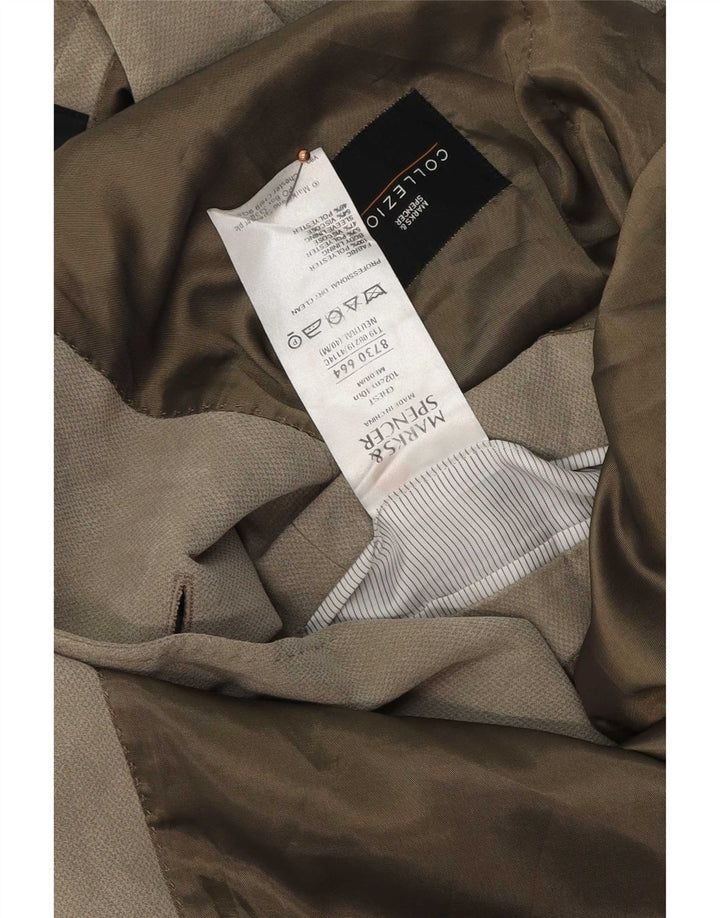 Giacca blazer a 2 bottoni da uomo Marks & Spencer UK 40 Poliestere beige medio