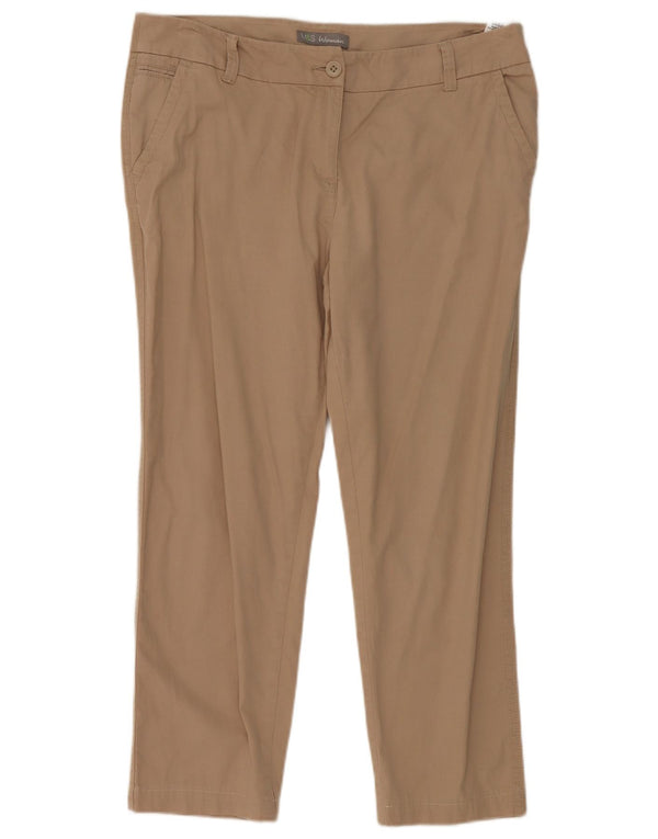 Pantaloni corti dritti da donna Marks & Spencer UK 14 Large W34 L25 Beige
