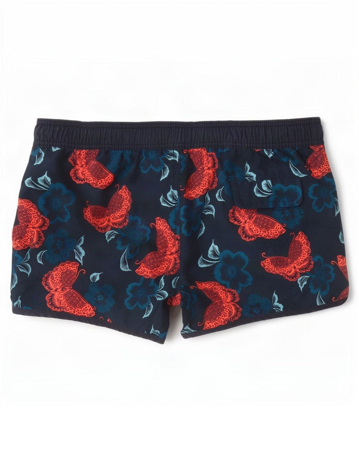 Pantaloncini da bagno da donna Fat Face UK 12 Poliestere floreale medio blu navy