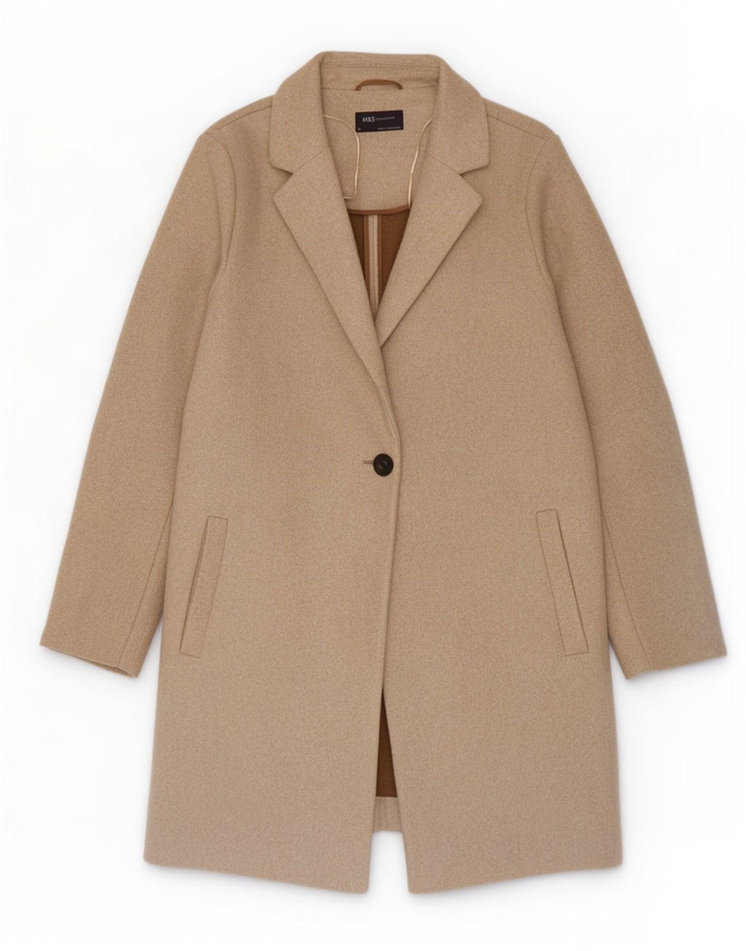 Cappotto da donna Marks & Spencer UK 18 XL Cotone beige