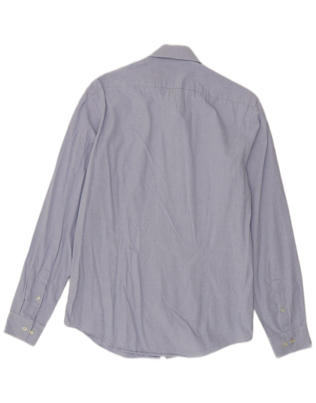 Camicia aderente da uomo Calvin Klein taglia 38 15 cotone a quadretti blu medio