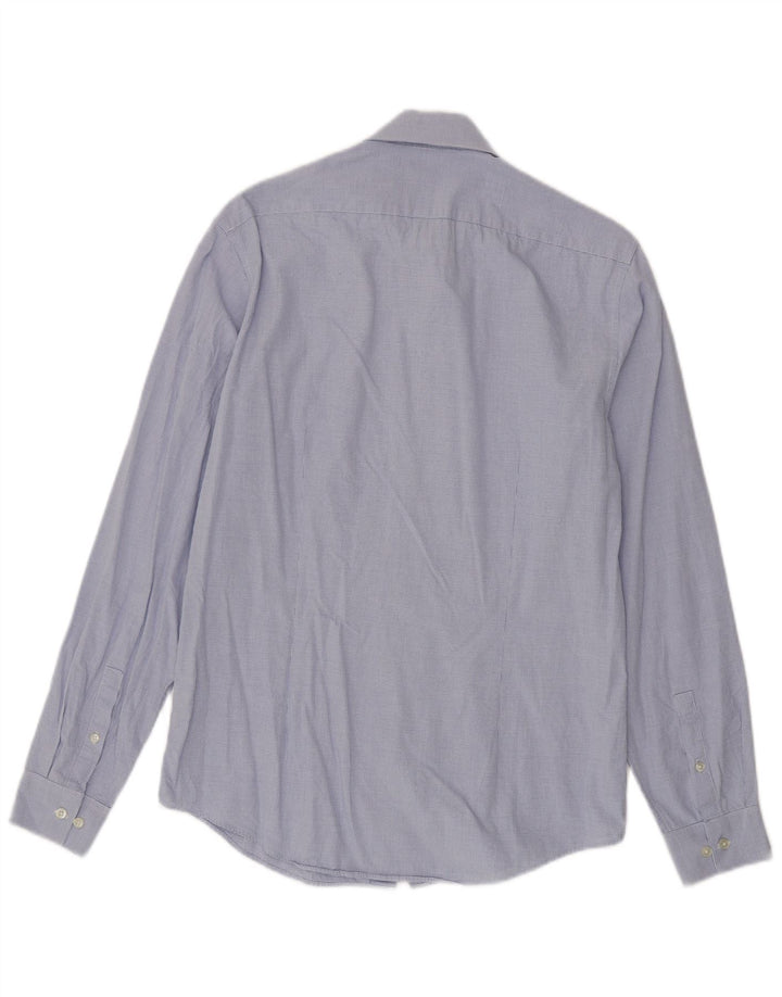 Camicia aderente da uomo Calvin Klein taglia 38 15 cotone a quadretti blu medio